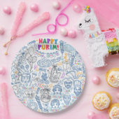 プリムパーティープレート-フェスティバルユダヤデザイン ペーパープレート (パーティー)