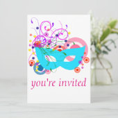 プリムマスクと渦巻き招待状 招待状 (スタンド正面)