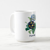 プリムラの花のボタニカル ウォーターカラーマグ コーヒーマグカップ (正面左)