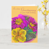 プリムラグレトナニーフローライエローバースデーカード カード (黄色い花)