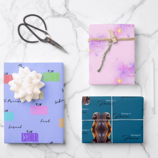 プリムラッピング紙フラットシートセット3 ラッピングペーパーシート (正面)