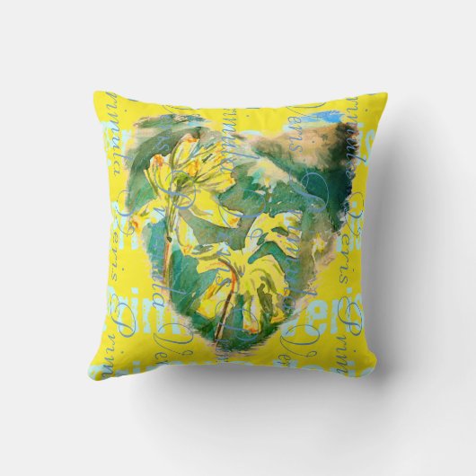 プリムラベリスオンイエローカウスリップハート2デザイン クッション (裏面)