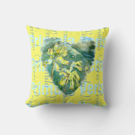 プリムラベリスオンイエローカウスリップハート2デザイン クッション