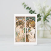 プリムローズとフェザー,ミュシャ ポストカード (スタンド正面)