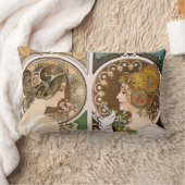 プリムローズとフェザー,ミュシャ ランバークッション (ブランケット)