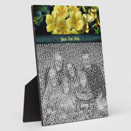 プリムローズの花あなた自身の写真を追加パーソナライズされた フォトプラーク (側面)