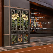 プリムローズアールデコフローラウォールデコールアールヌーボー タイル