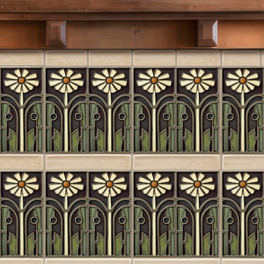 プリムローズアールデコフローラウォールデコールアールヌーボー タイル