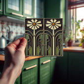 プリムローズアールデコフローラウォールデコールアールヌーボー タイル