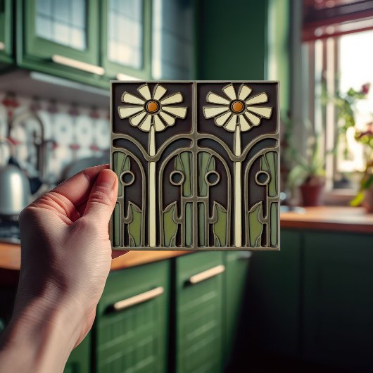 プリムローズアールデコフローラウォールデコールアールヌーボー タイル