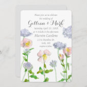 プリムローズカスタムフパーソナライズされたラ結婚ワーズ 招待状 (正面/裏面)