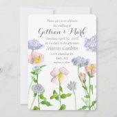 プリムローズカスタムフパーソナライズされたラ結婚ワーズ 招待状 (正面)