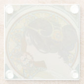 プリムローズバイアルフォンスミュシャ ガラスコースター (裏面)