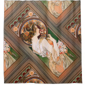 プリムローズバイアルフォンスミュシャ シャワーカーテン (正面)