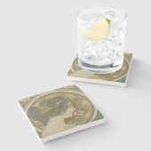 プリムローズバイアルフォンスミュシャ ストーンコースター (横)