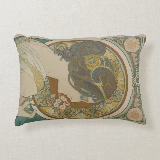 プリムローズバイアルフォンスミュシャ(1899) アクセントクッション (正面)