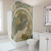 プリムローズバイアルフォンスミュシャ(1899) シャワーカーテン (インサイチュ)