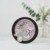 プリムローズピンクの花々はっきりしたストライプズモノグラム セーブザデート (スタンド正面)