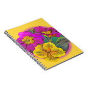 プリムローズピンクの黄色の素晴らしアートノート ノートブック (右側)