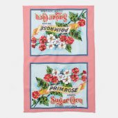 プリムローズフラワーズクラートアートキッチンタオル キッチンタオル (縦)