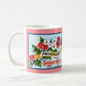 プリムローズフラワーズクラートアートヴィンテージ コーヒーマグカップ (左)