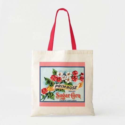 プリムローズフラワーズクラートアートヴィンテージ トートバッグ (正面)