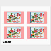 プリムローズフラワーズクラートラベルアート 長方形シール (シート)