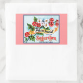 プリムローズフラワーズクラートラベルアート 長方形シール (バッグ)