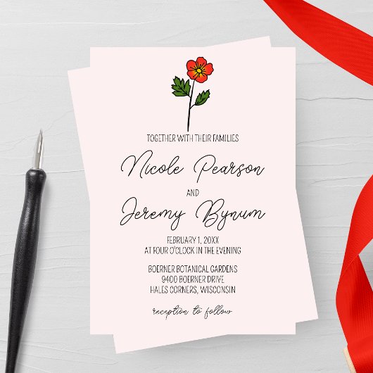 プリムローズミニマル結婚リスト 招待状