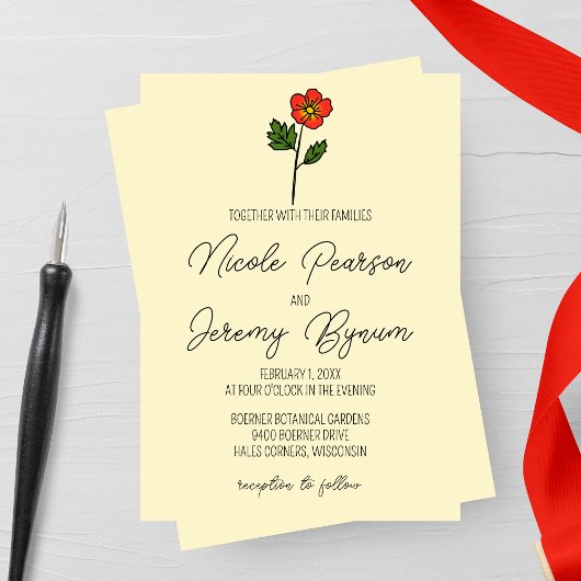 プリムローズミニマル結婚リスト 招待状