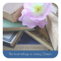 プリムローズ付き古本蔵書票