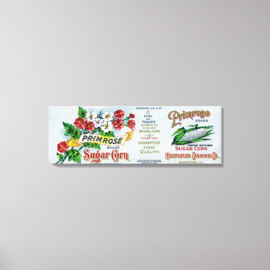 プリムローズ砂糖コーンラベルホオペストン(IL) キャンバスプリント (正面)