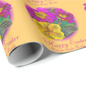 プリムローズ素晴らしアートピンクイエローイースターラッピング ラッピングペーパー (ロールコーナー)