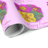 プリムローズ素晴らしアートピンクイエローイースターラッピング ラッピングペーパー (ロールコーナー)