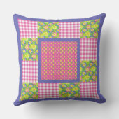 プリムローズ、水玉模様、ギンガム クッション (裏面)