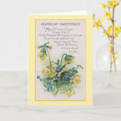 プリムロ忘れースとMe-Notヴィンテージ誕生日 カード (黄色い花)