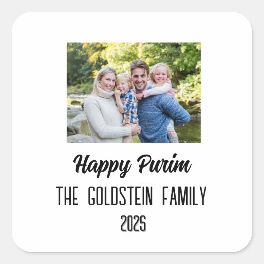 プリム家族写真服装家名 スクエアシール (正面)