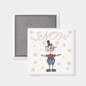 プリム雪だるまTシャツとギフト マグネット (正面/裏面)