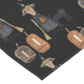 プリム・ウィッチ、ネコとカボチャ | ハロウィン ショートテーブルランナー (コーナー)