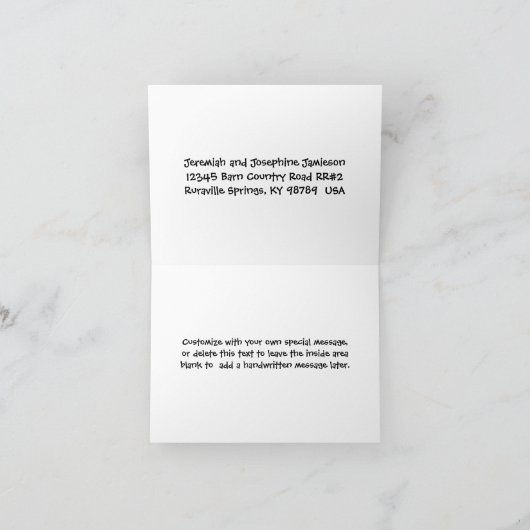 プリム・ウッシがアドレスを変える田舎の故郷 案内状 (内部)