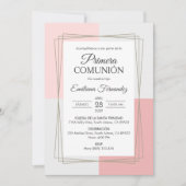 プリメエレガントラCOMUNIONカトリック第一聖餐会 招待状 (正面)