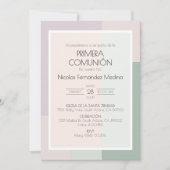 プリメスペインのラCOMUNIONかわいいファーストコミューン 招待状 (正面)