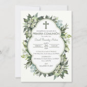 プリメスペインのラCOMUNIONガールボーイファースト聖餐式 招待状 (正面)