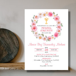 プリメスペインのラCOMUNION CHALICE FIRST COMMUNION 招待状