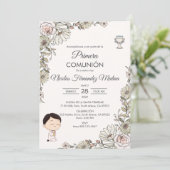 プリメスペインのラCOMUNION CUTE BOY FIRST COMMUNION 招待状 (スタンド正面)