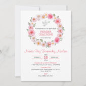 プリメラコムニオンピンクローゼスリースファーストコミューニオン 招待状 (正面)