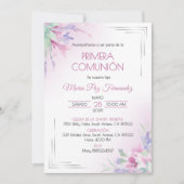 プリメラ合同パープルフラワーファースト・コミュニオン 招待状 (正面)