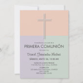 プリメラCOMUNIONかわいいミニマリスト第1聖餐会 招待状 (正面)