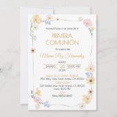 プリメラCOMUNIONが誕生かわいい第1聖餐式 招待状 (正面)
