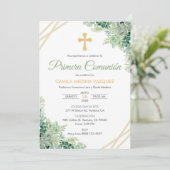 プリメラCOMUNIONインビタシオンキュートグリーン葉ズ 招待状 (スタンド正面)
